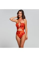 Cosita Linda Leaves Of The Sun Lace Up One Piece