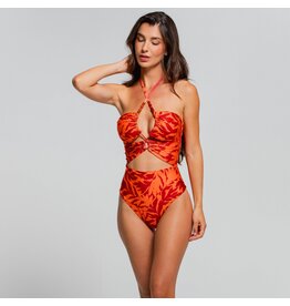 Cosita Linda Leaves Of The Sun Lace Up One Piece