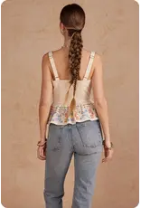 Strut + Bolt Cali Cross Stitch Square Neck Top