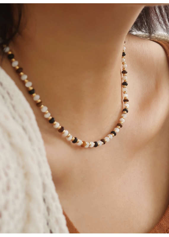 Flanerie Arrow 18K Gold Non-Tarnish Boho Beaded Necklace