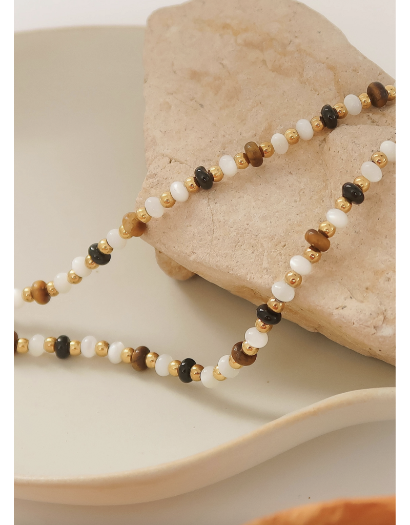 Flanerie Arrow 18K Gold Non-Tarnish Boho Beaded Necklace