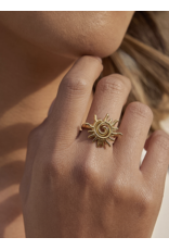 Flanerie Starwyn 18K Gold Non-Tarnish Sun Ring