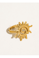 Flanerie Starwyn 18K Gold Non-Tarnish Sun Ring