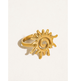 Flanerie Starwyn 18K Gold Non-Tarnish Sun Ring