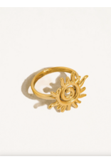 Flanerie Starwyn 18K Gold Non-Tarnish Sun Ring