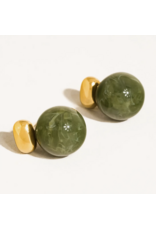 Flanerie Velisse 18K Gold Non-Tarnish Marble Ball Earrings