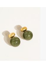 Flanerie Velisse 18K Gold Non-Tarnish Marble Ball Earrings