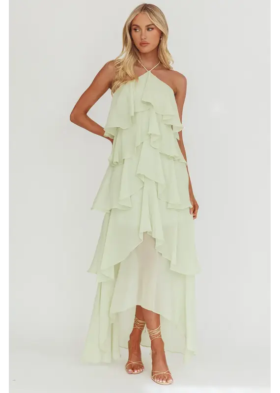 Victoria Halter Layered Maxi Dress