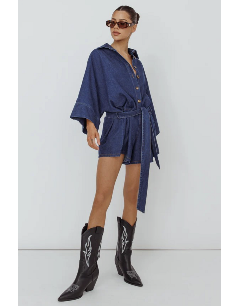 Shiela Bell Sleeved Denim Romper