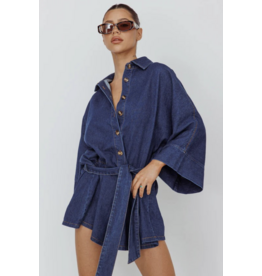Shiela Bell Sleeved Denim Romper