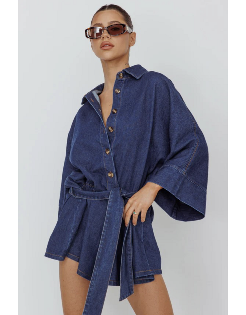 Shiela Bell Sleeved Denim Romper