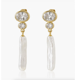 Sahira Jewelry Design Iris Pearl Drop Earrings