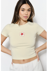 Pretty Garbage Fran Flower Bead Embroidered Tee