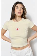 Pretty Garbage Fran Flower Bead Embroidered Tee