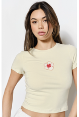 Pretty Garbage Fran Flower Bead Embroidered Tee