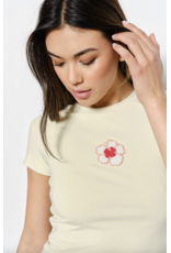 Pretty Garbage Fran Flower Bead Embroidered Tee