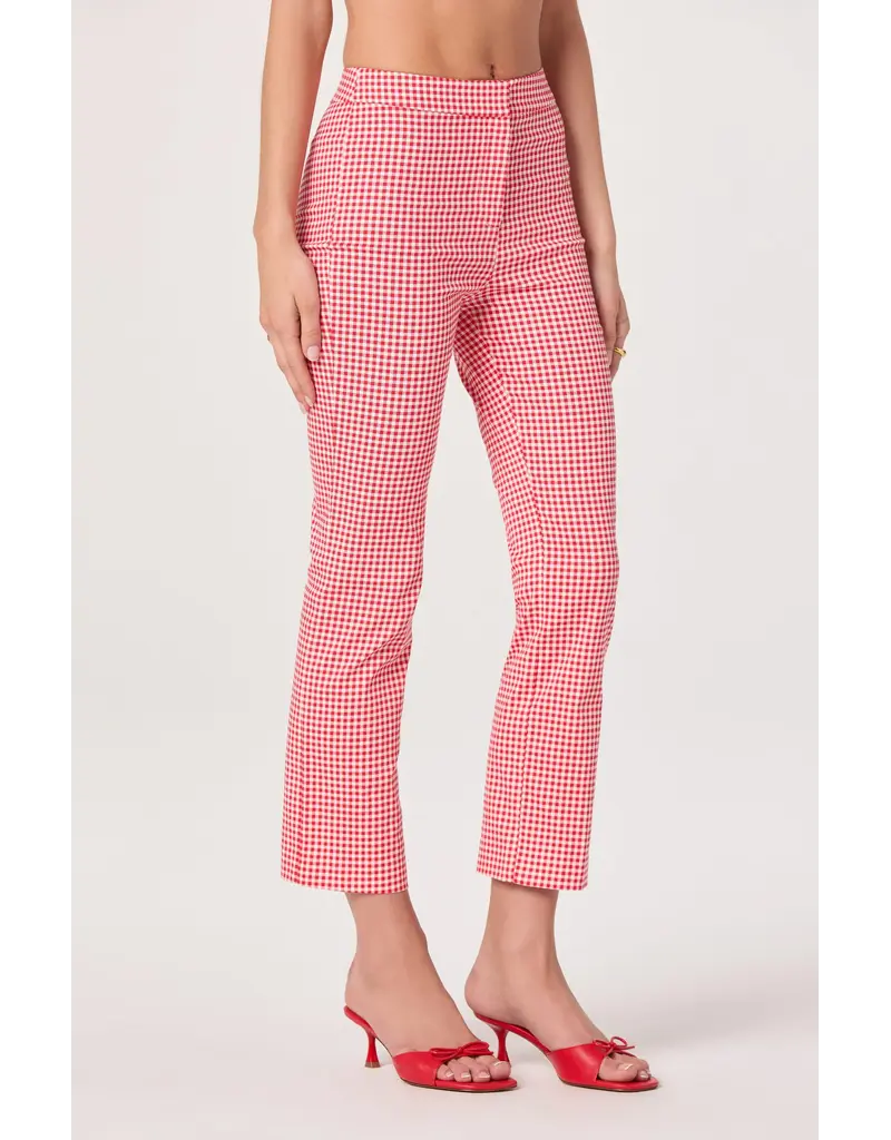 ASTR Alma Gingham Kick-Flare Cropped Pants