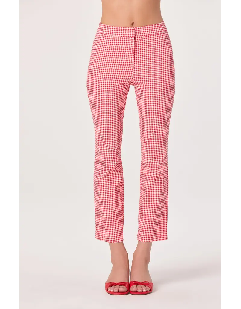 ASTR Alma Gingham Kick-Flare Cropped Pants