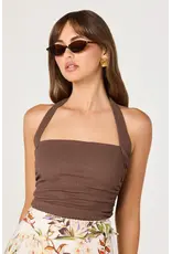 ASTR Tate Knit Ruched Halter Top