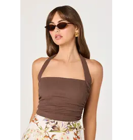 ASTR Tate Knit Ruched Halter Top