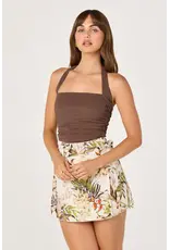 ASTR Tate Knit Ruched Halter Top