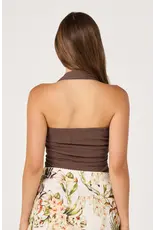 ASTR Tate Knit Ruched Halter Top