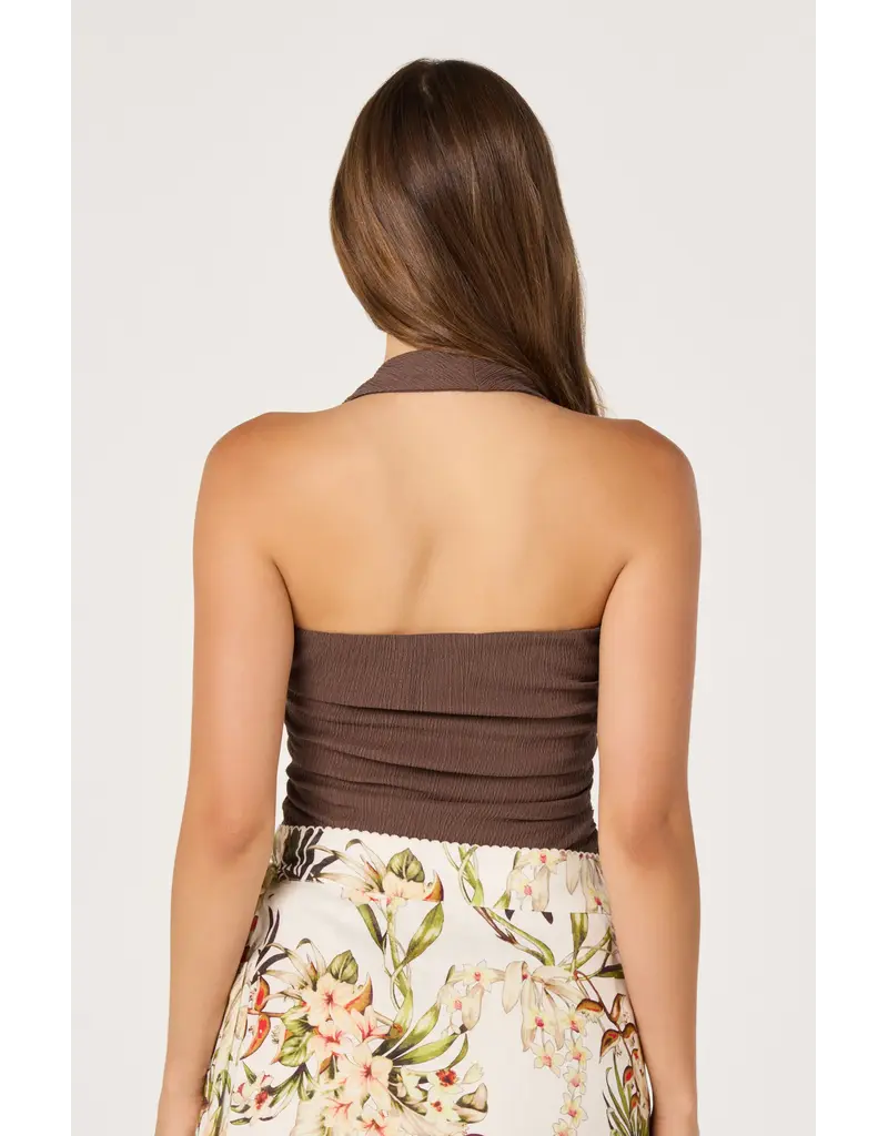 ASTR Tate Knit Ruched Halter Top
