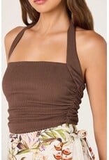 ASTR Tate Knit Ruched Halter Top
