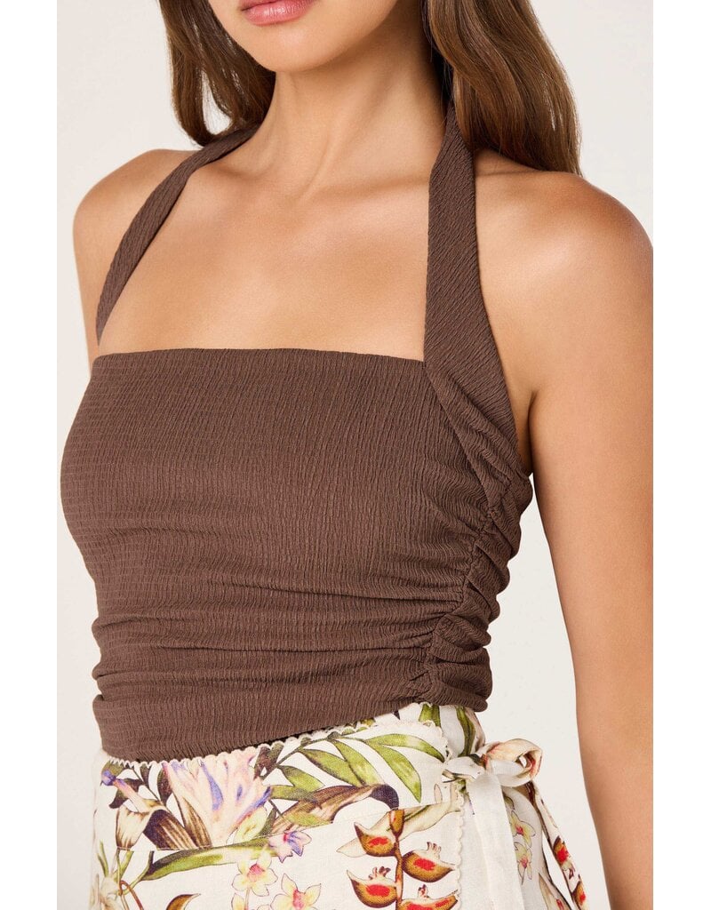 ASTR Tate Knit Ruched Halter Top