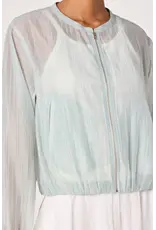 ASTR Aeva Sheer Chiffon Bomber Jacket