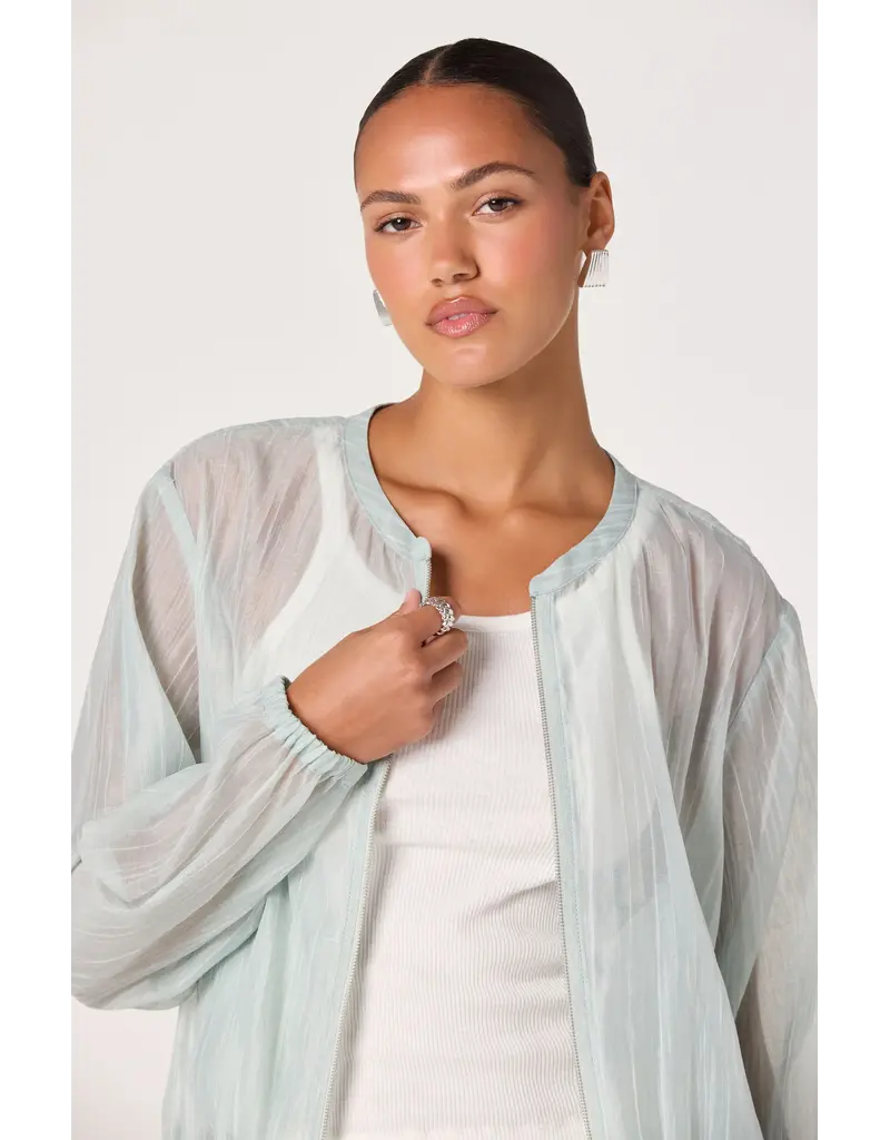 ASTR Aeva Sheer Chiffon Bomber Jacket