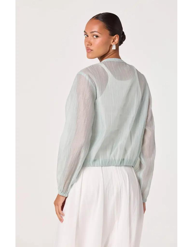 ASTR Aeva Sheer Chiffon Bomber Jacket