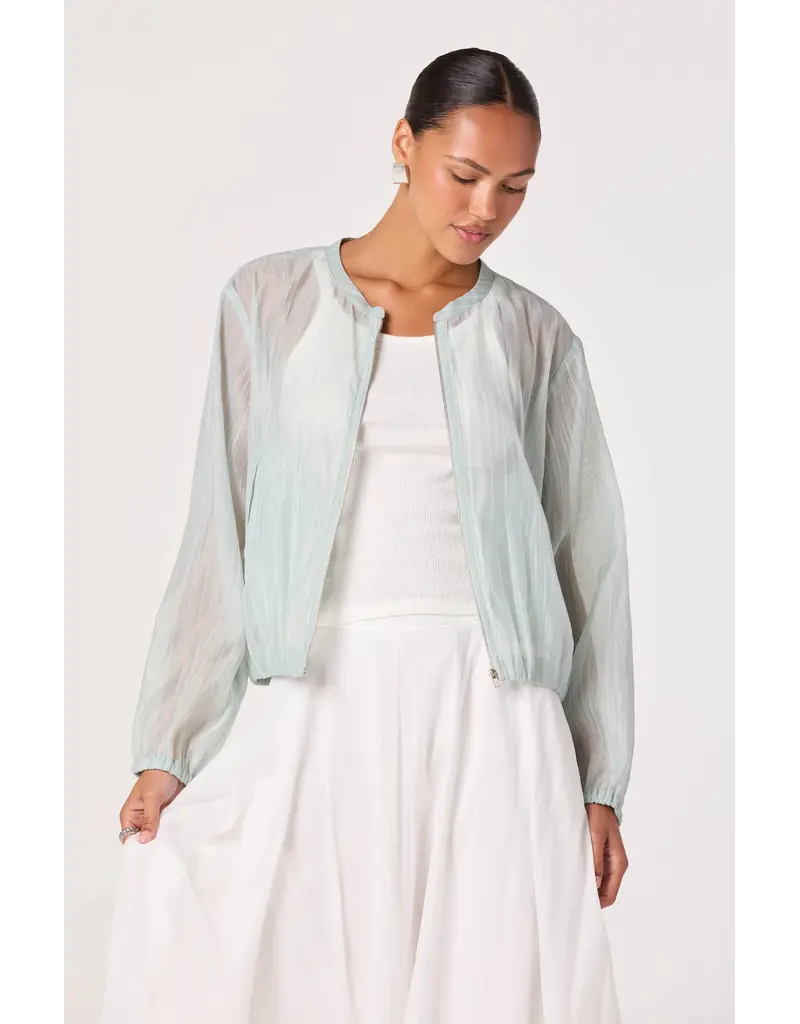 ASTR Aeva Sheer Chiffon Bomber Jacket
