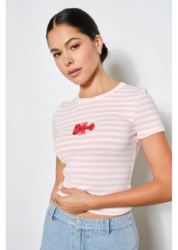 Pretty Garbage Zandra Lobster Beaded Tee