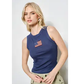 Pretty Garbage Garrett Flag Beaded Tank