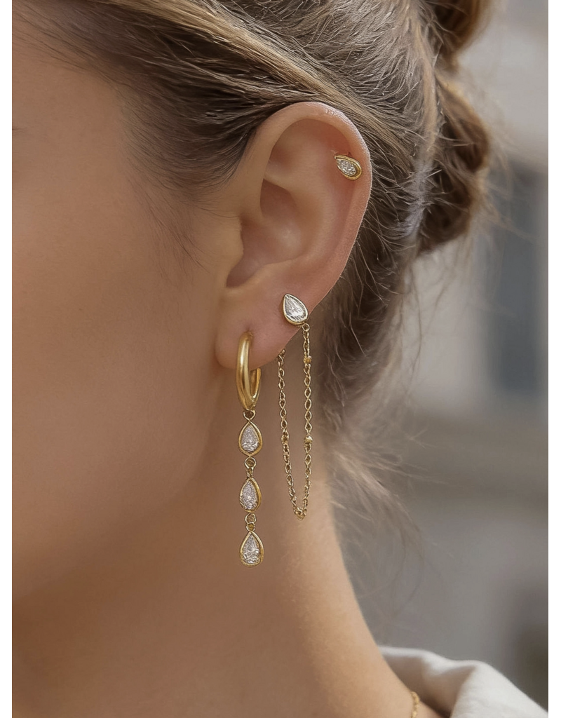 Flanerie Finley 18K Gold Non-Tarnish Earring Set