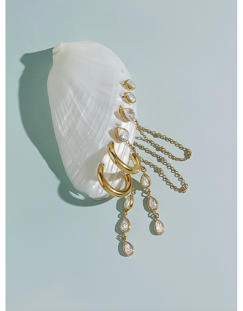 Flanerie Finley 18K Gold Non-Tarnish Earring Set