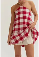 Flora Gingham Hidden Romper Mini Dress