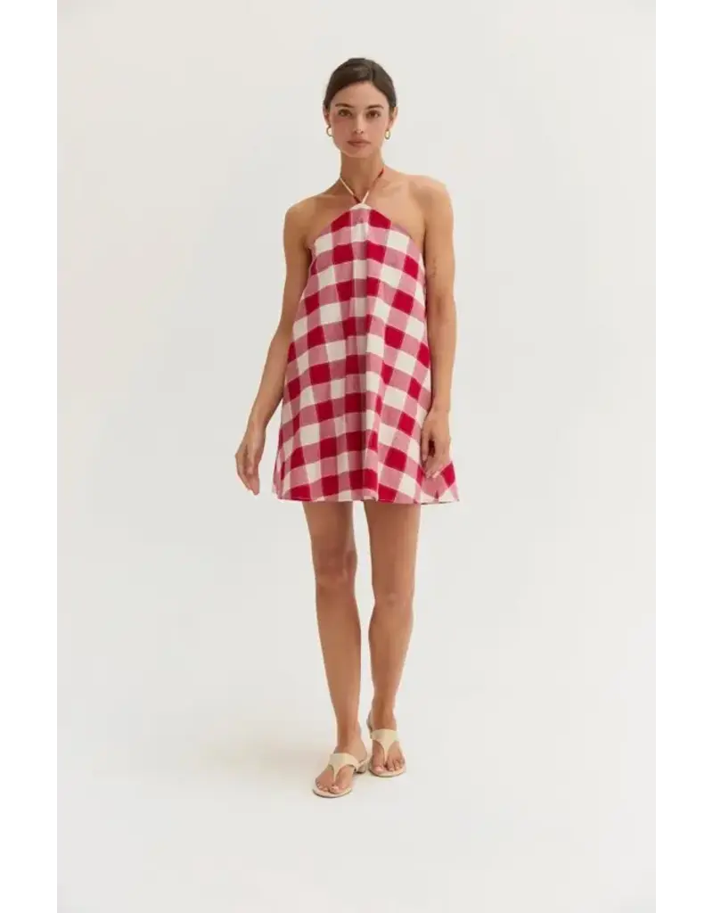 Flora Gingham Hidden Romper Mini Dress