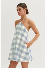 Flora Gingham Hidden Romper Mini Dress