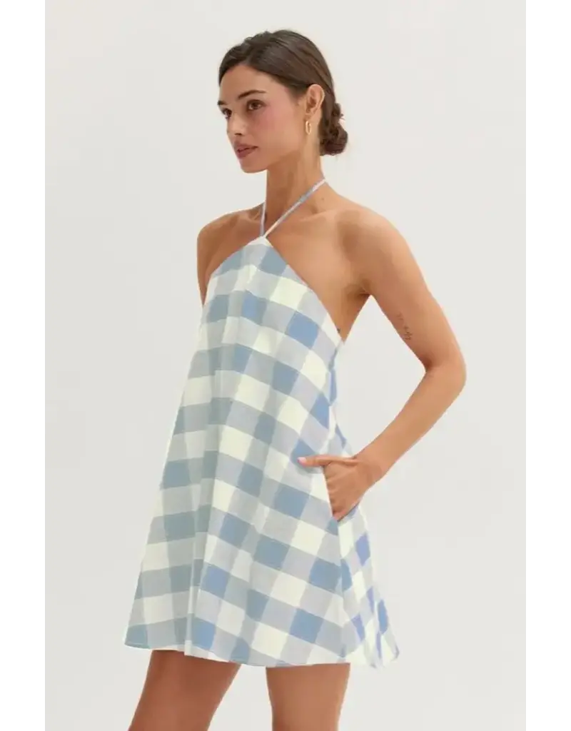 Flora Gingham Hidden Romper Mini Dress