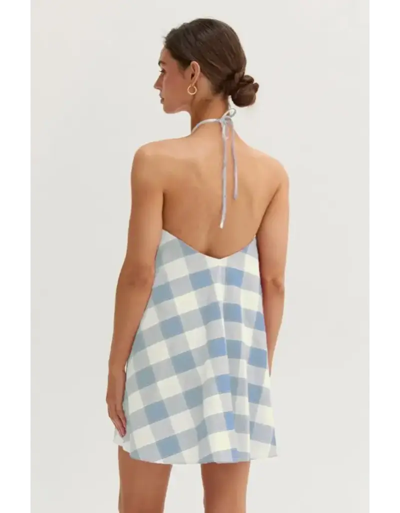 Flora Gingham Hidden Romper Mini Dress