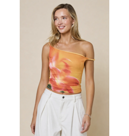 Tania Twist One Shoulder Mesh Top