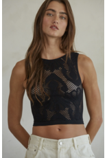 By Together Seamless Stretchy Patterned Mesh Tank Top
