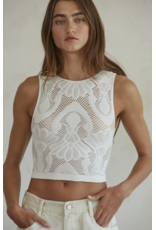 By Together Seamless Stretchy Patterned Mesh Tank Top