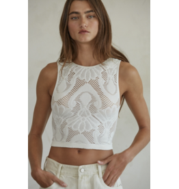 By Together Seamless Stretchy Patterned Mesh Tank Top