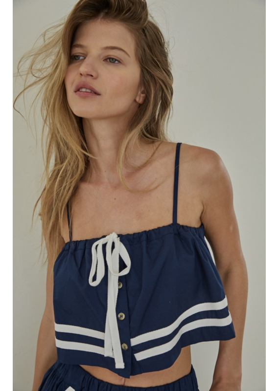 By Together Sienna Sailor Flowy Crop Top