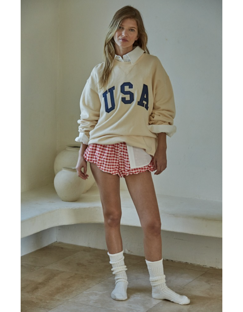 By Together Gigi Gingham Elastic Waist Shorts