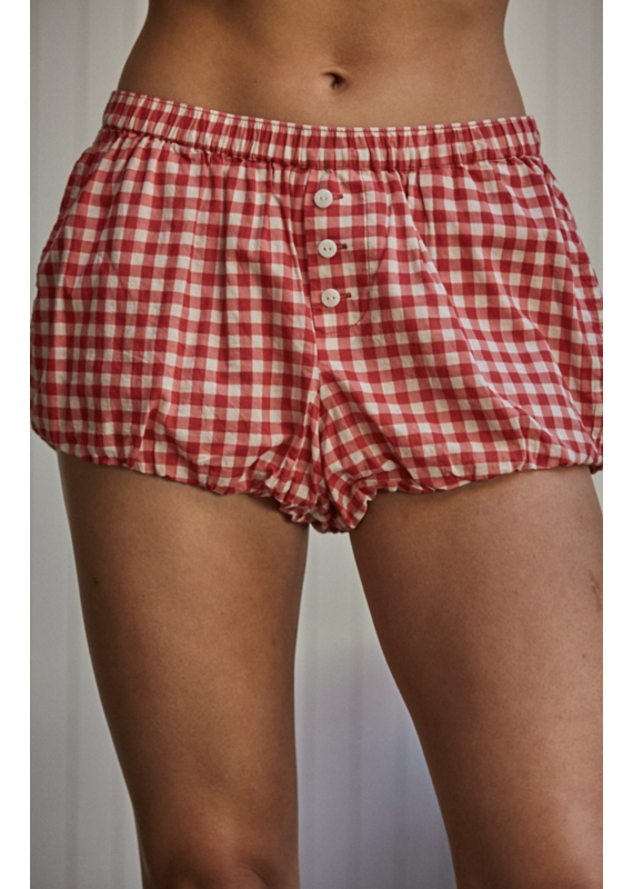 By Together Gigi Gingham Elastic Waist Shorts