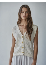 By Together Maisie Mixed Button Knit Vest Top